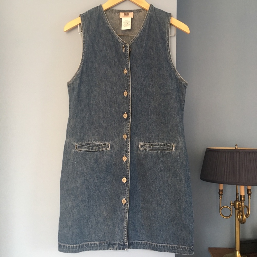 Vintage denim button up dress